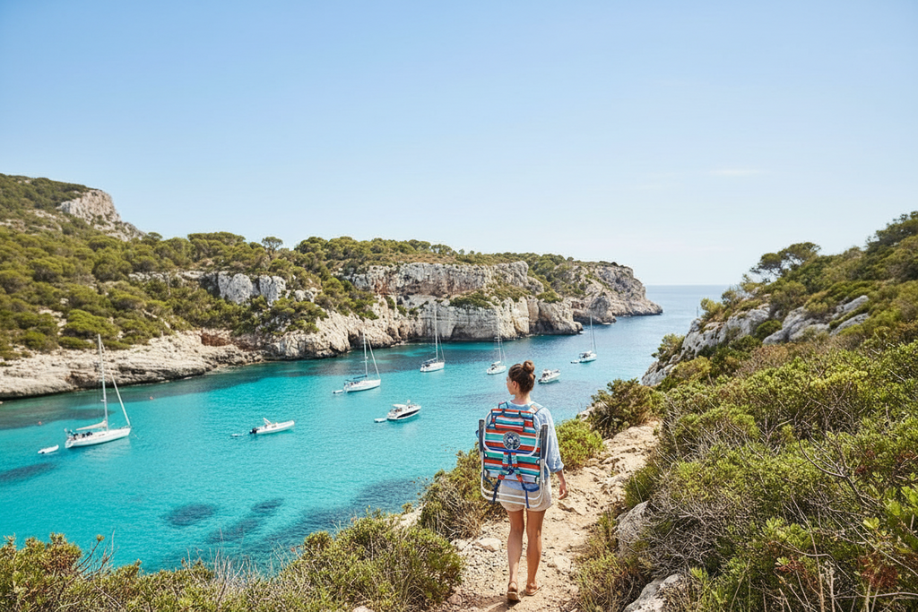 Silla de playa tipo mochila Tommy Bahama para alquilar en Menorca - bPack